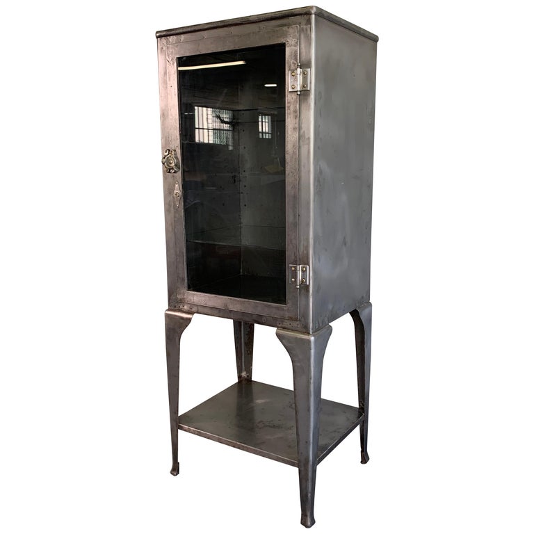 Industrial Brushed Steel Apothecary Display For Sale at 1stDibs