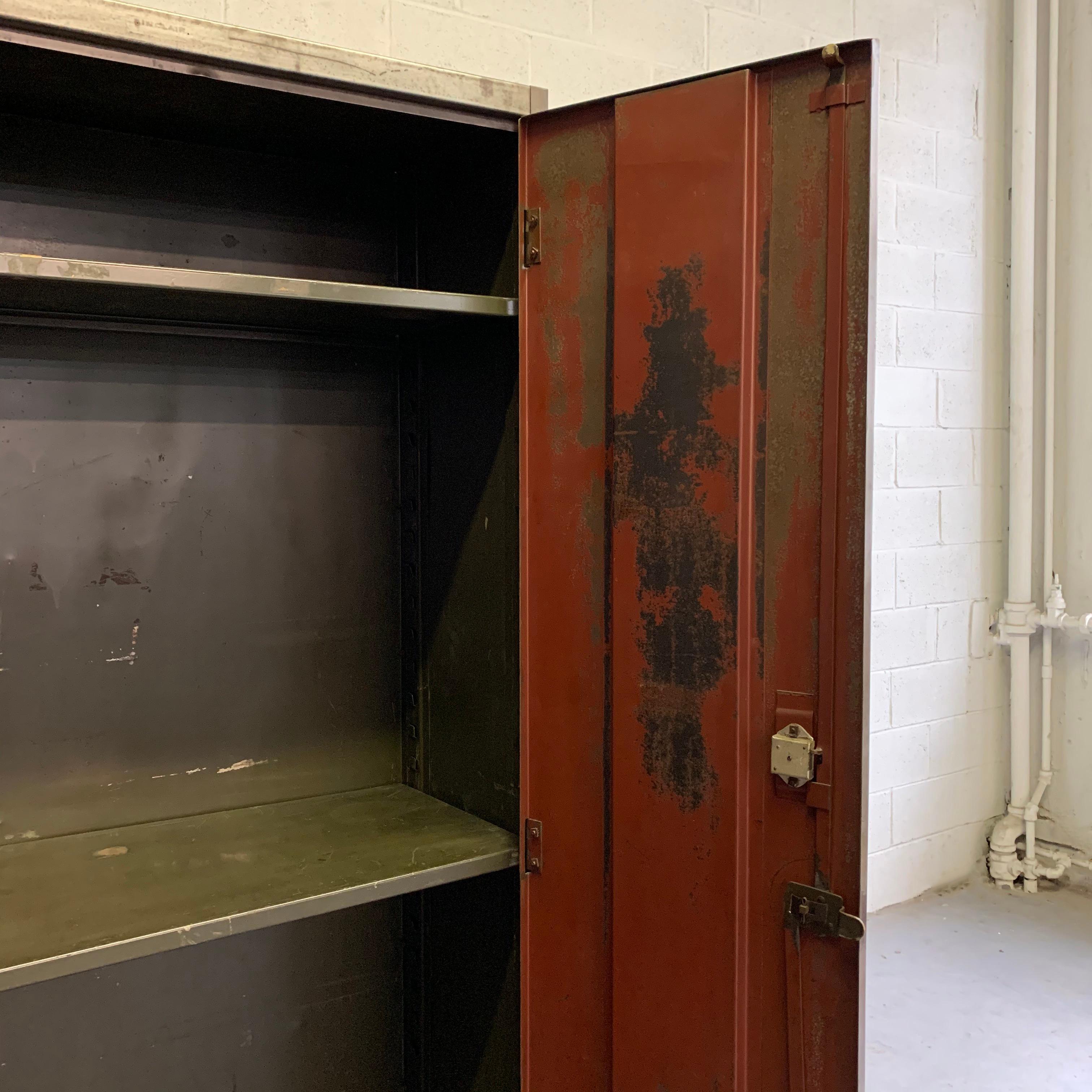 Industrial Brushed Steel Armoire Wardrobe Cabinet 1