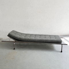 Industrial Brushed Steel Chaise Longue