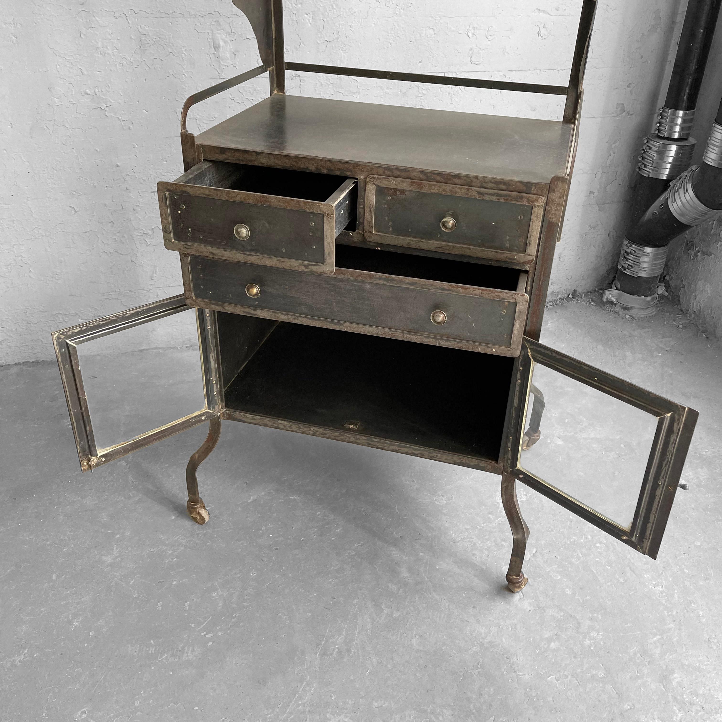 Industrial Brushed Steel Dentist Apothecary Cabinet 5