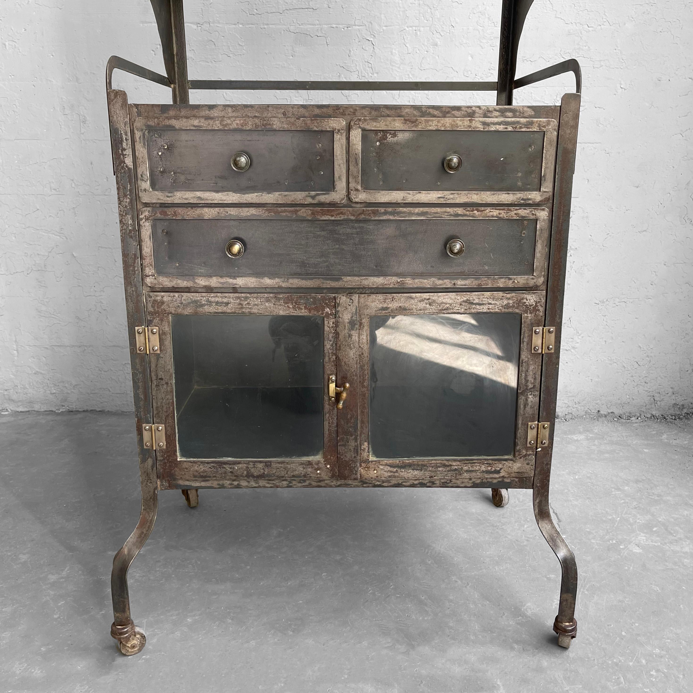 Industrial Brushed Steel Dentist Apothecary Cabinet 7