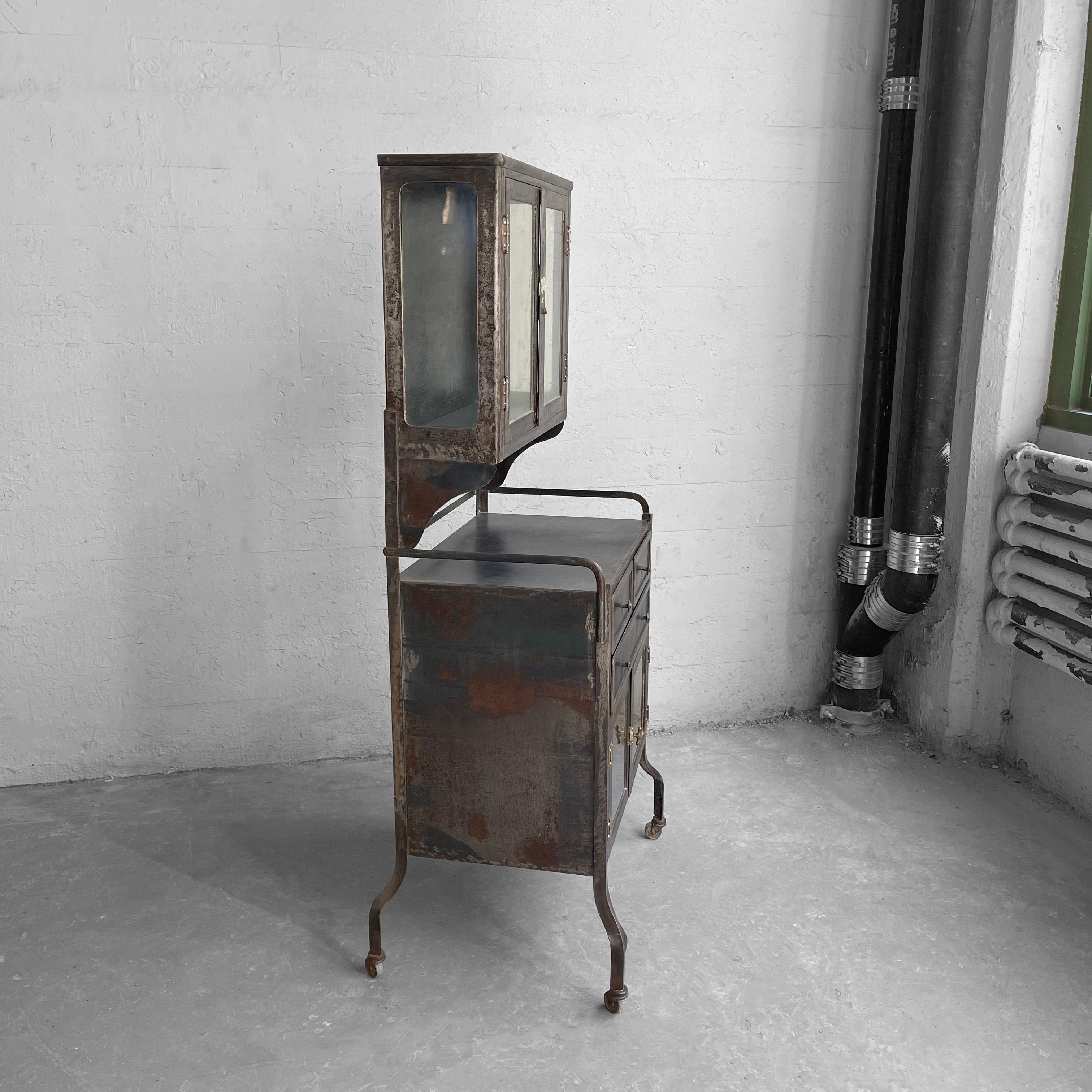 20th Century Industrial Brushed Steel Dentist Apothecary Cabinet