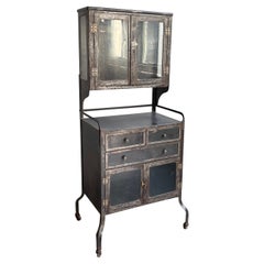 Industrial Brushed Steel Dentist Apothecary Cabinet