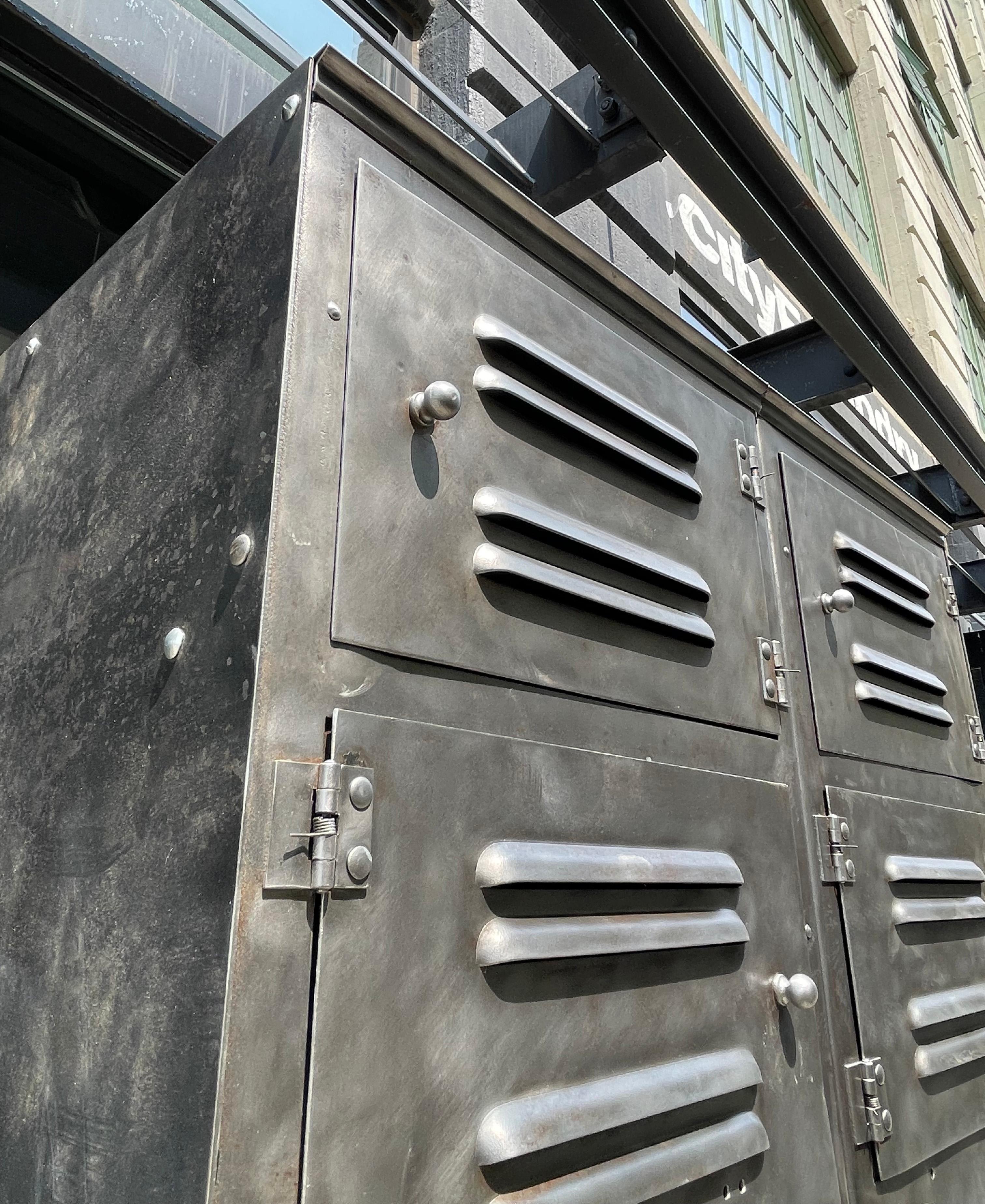 Industrial Brushed Steel Factory Lockers By Hart & Hutchinson Co. For Sale 2
