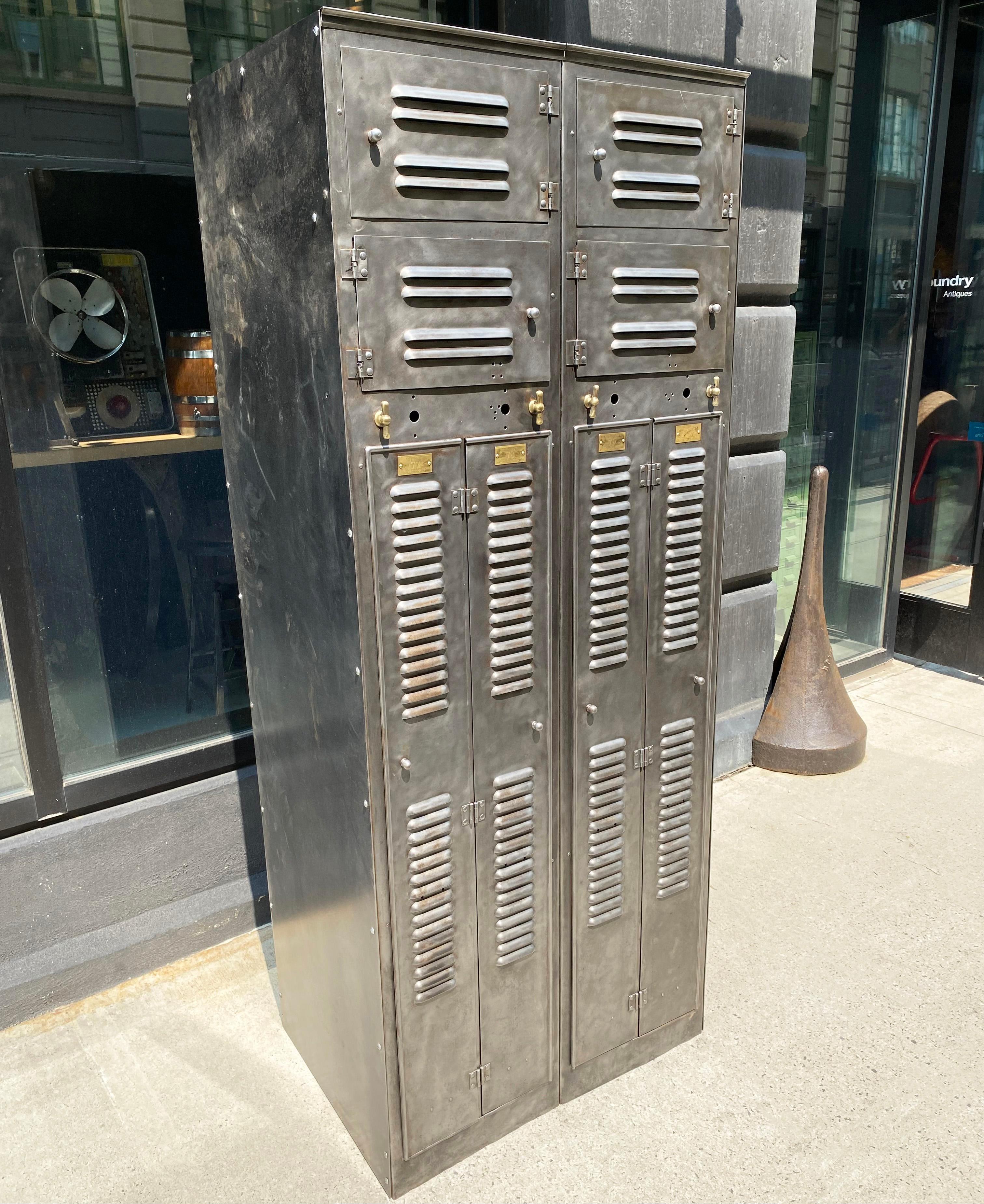 Industrial Brushed Steel Factory Lockers By Hart & Hutchinson Co. For Sale 1