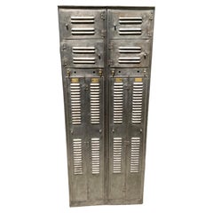 Antique Industrial Brushed Steel Factory Lockers By Hart & Hutchinson Co.