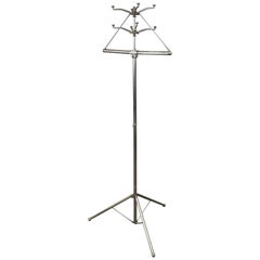 Industrial Brushed Steel Folding Coat and Garment Rack