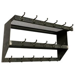 Industrial Brushed Steel Gymnasium Wall Mount Shelf Unit Coat Rack