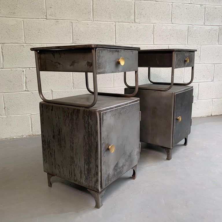 Industrial Brushed Steel Hospital Nightstand at 1stDibs