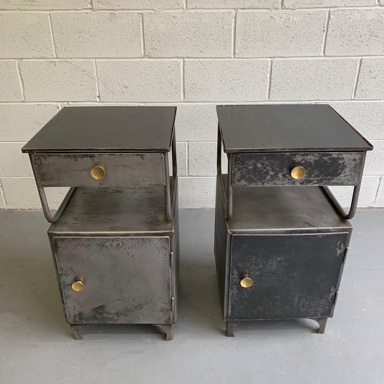 Industrial Brushed Steel Hospital Nightstand at 1stDibs