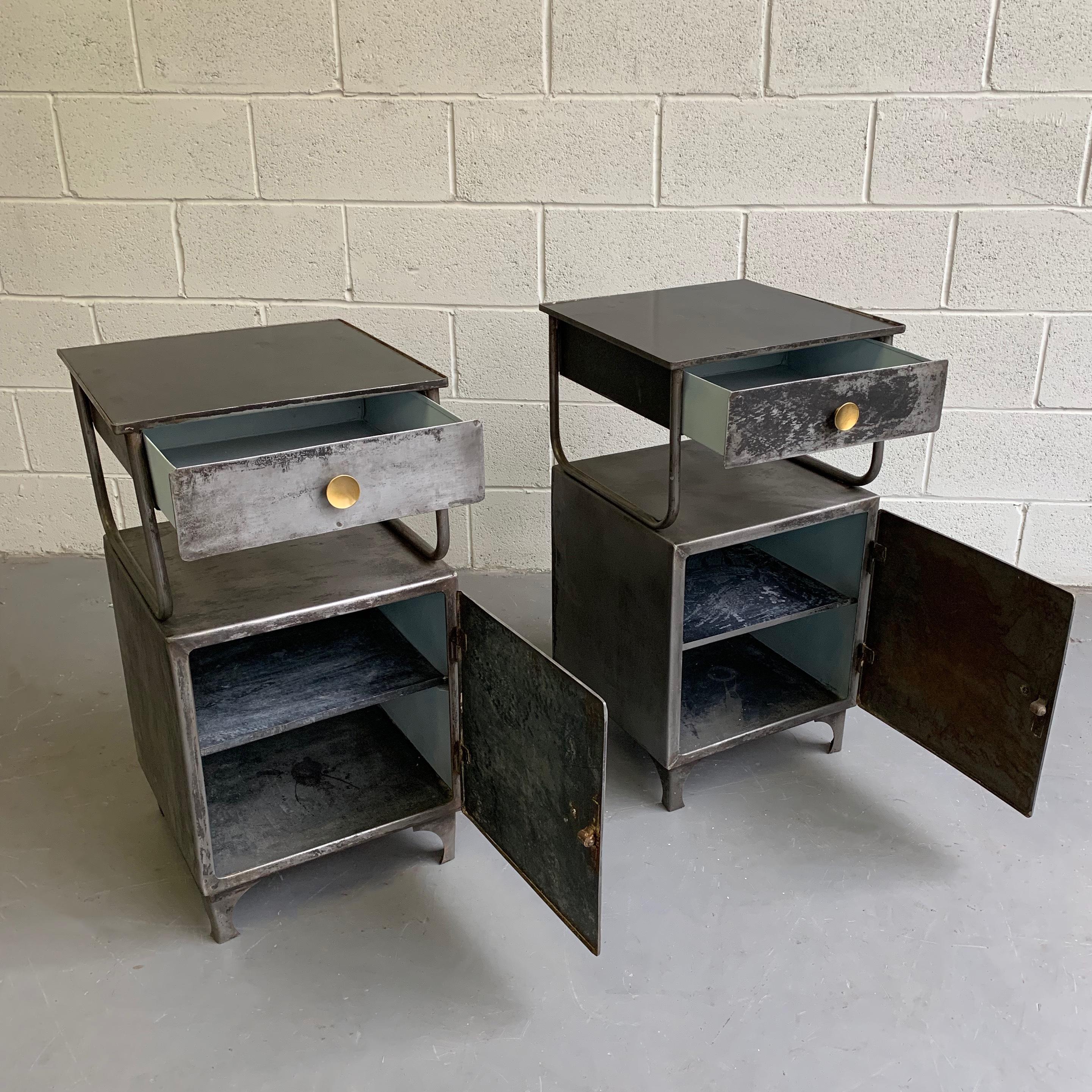 Brass Industrial Brushed Steel Hospital Nightstand Cabinets