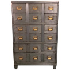 Industrial Brushed Steel Modular Index Cabinet