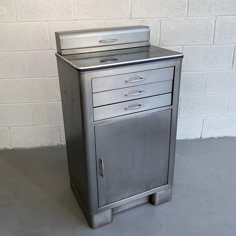 Industrial Brushed Steel Nurse Station Medicine Cabinet at 1stDibs