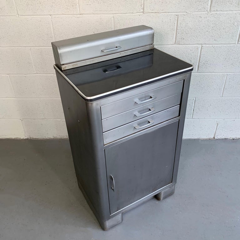 Industrial Brushed Steel Nurse Station Medicine Cabinet at 1stDibs