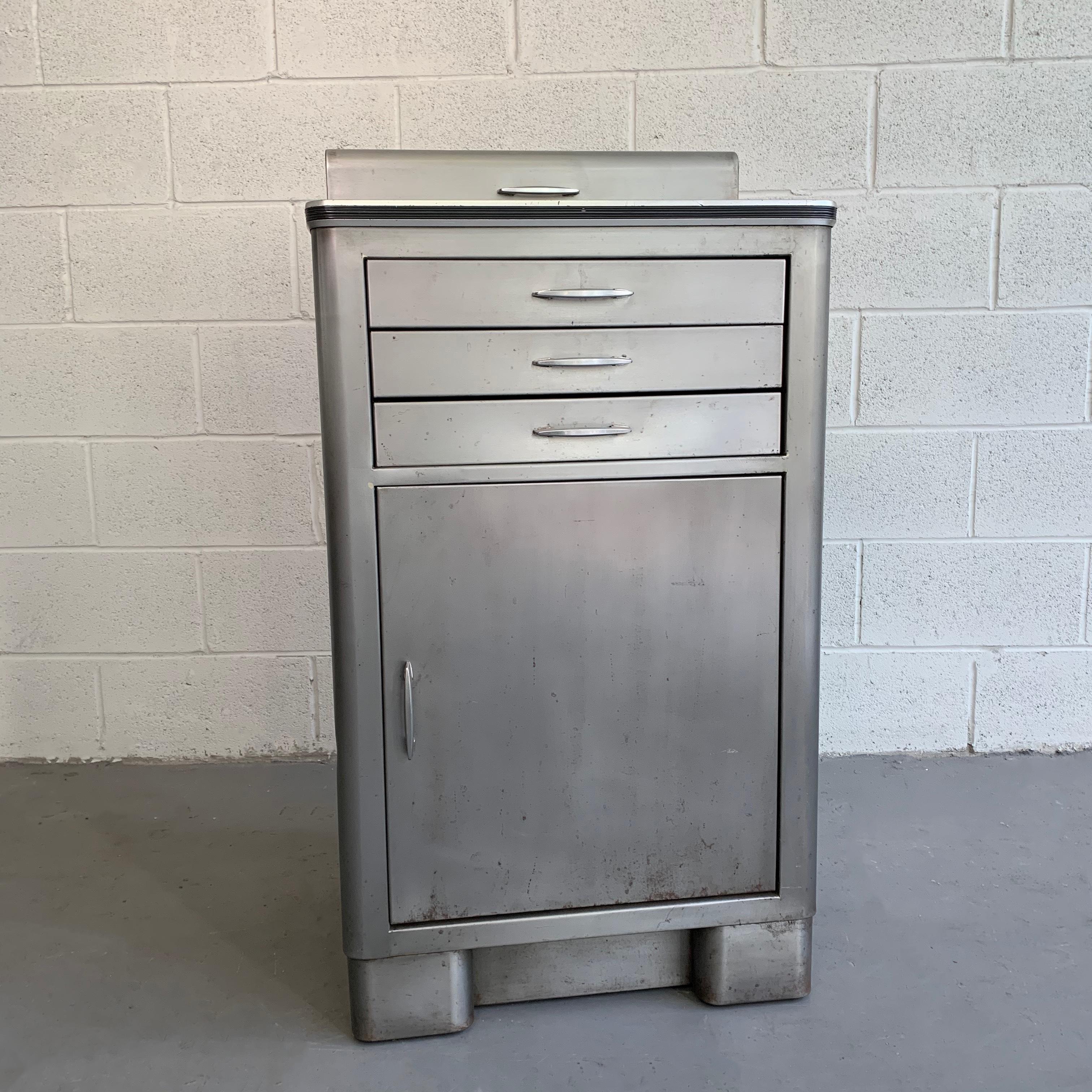 American Industrial Brushed Steel Nurse Station Medicine Cabinet