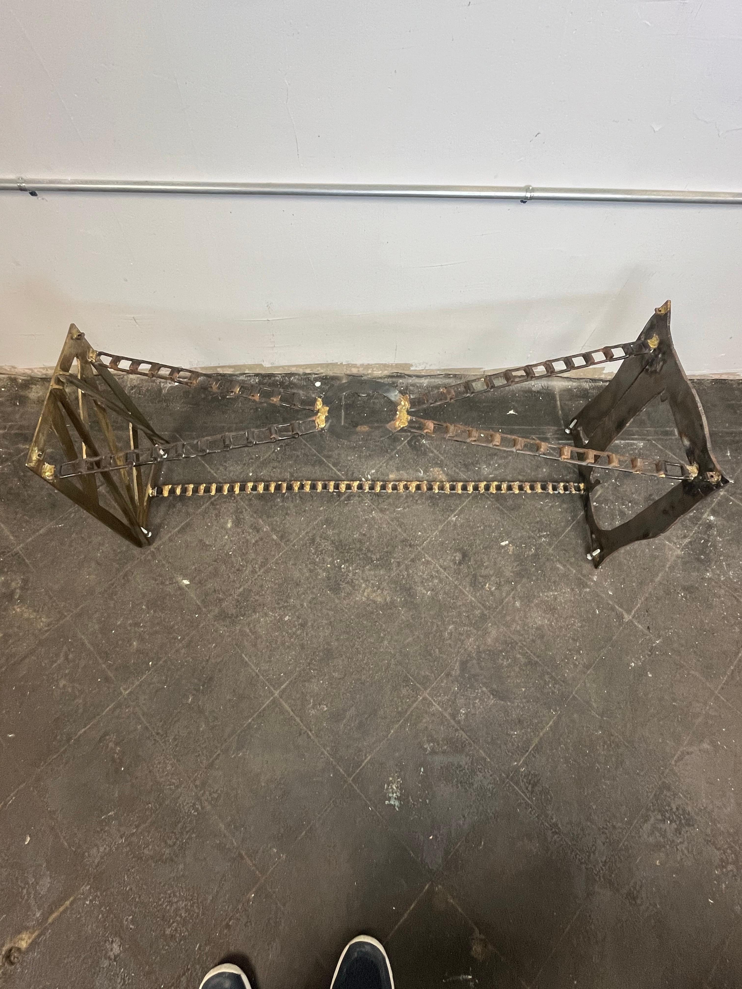Mid-Century Modern Brutalist Torch Cut Coffee Table For Sale