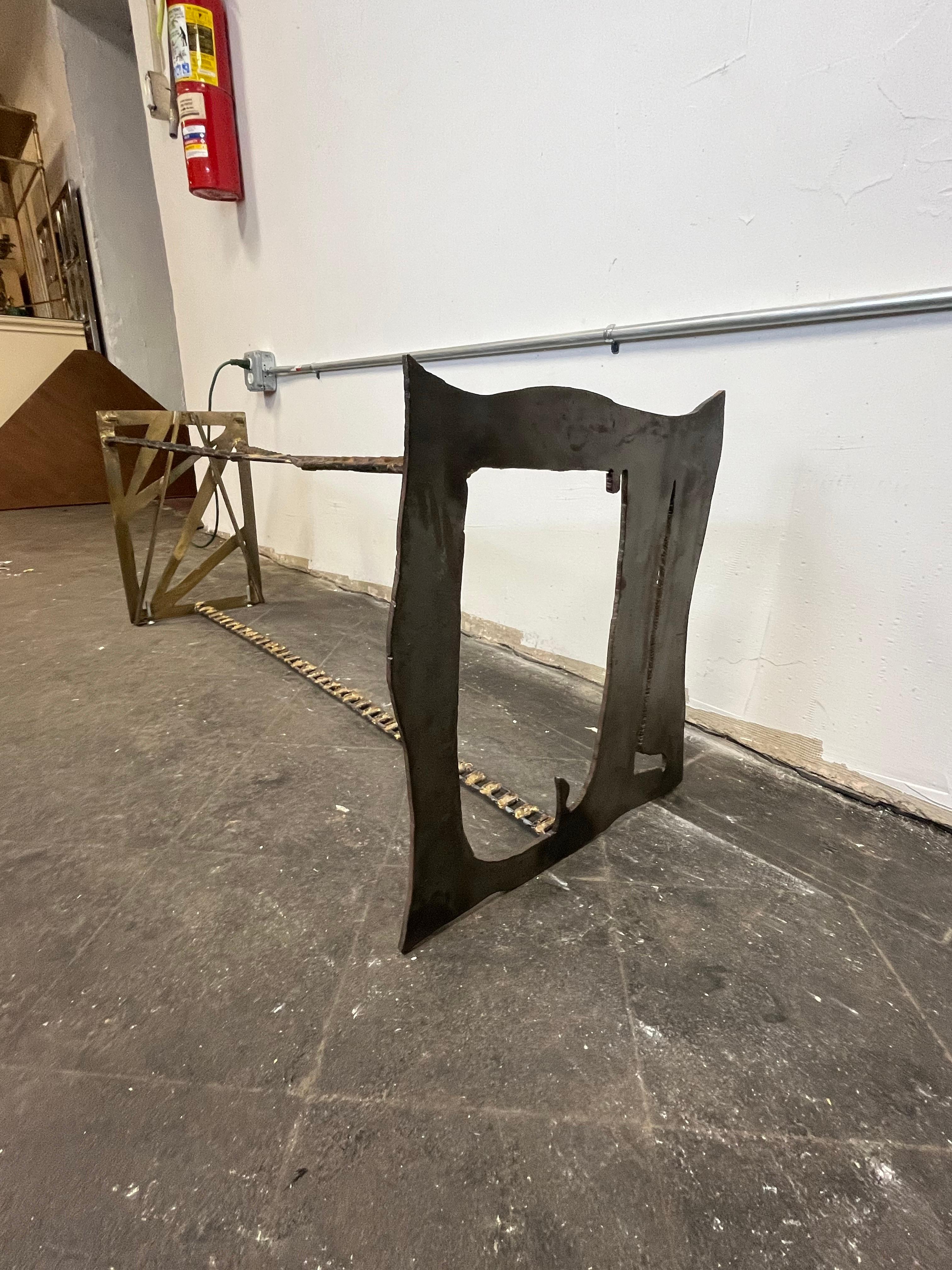 20th Century Brutalist Torch Cut Coffee Table For Sale