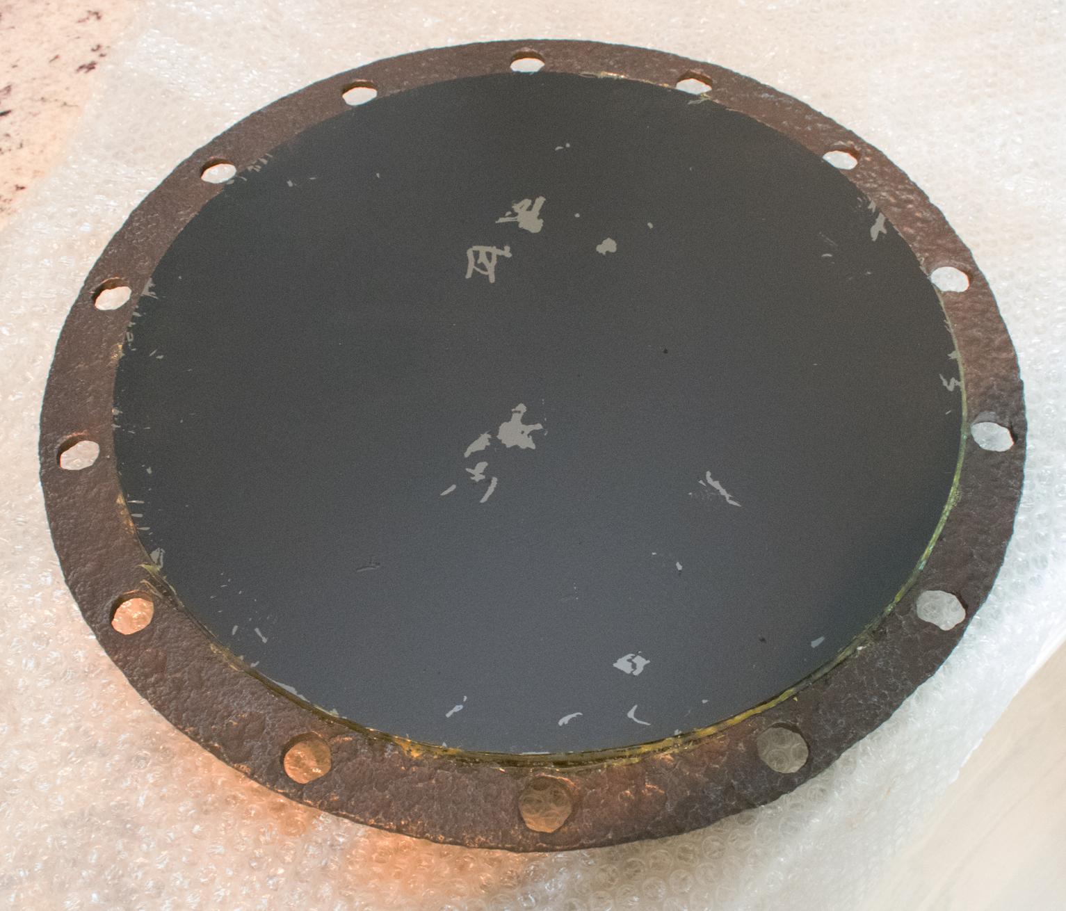 Industrial Brutalist Wrought Iron Porthole Mirror For Sale 7