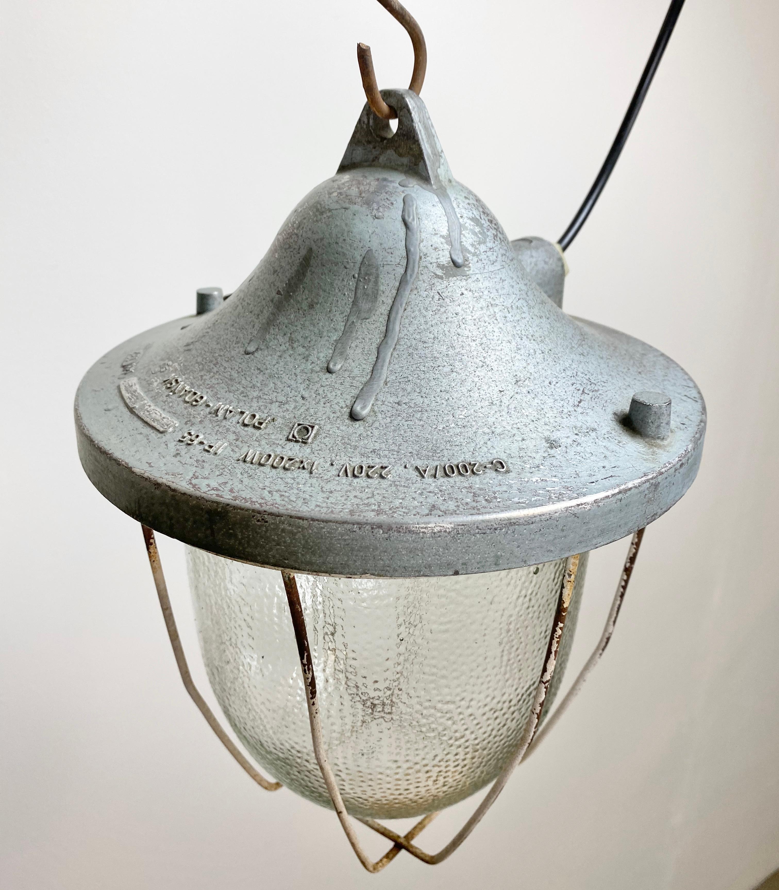 Cast Industrial Bunker Lamp from Polam Gdansk, 1960s