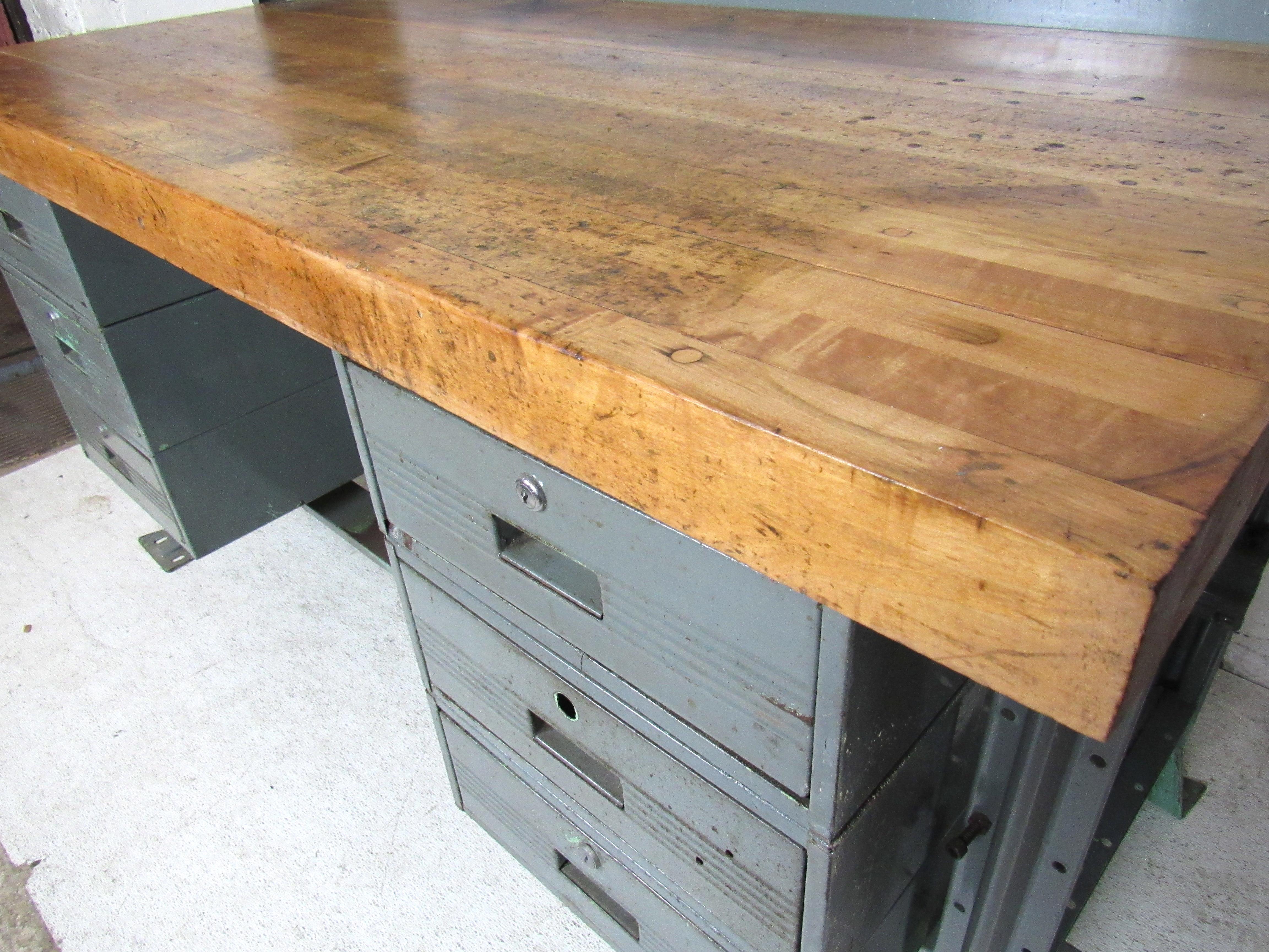 butcher block computer desk