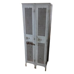 Used Industrial c1920 Pair of Metal Lockers