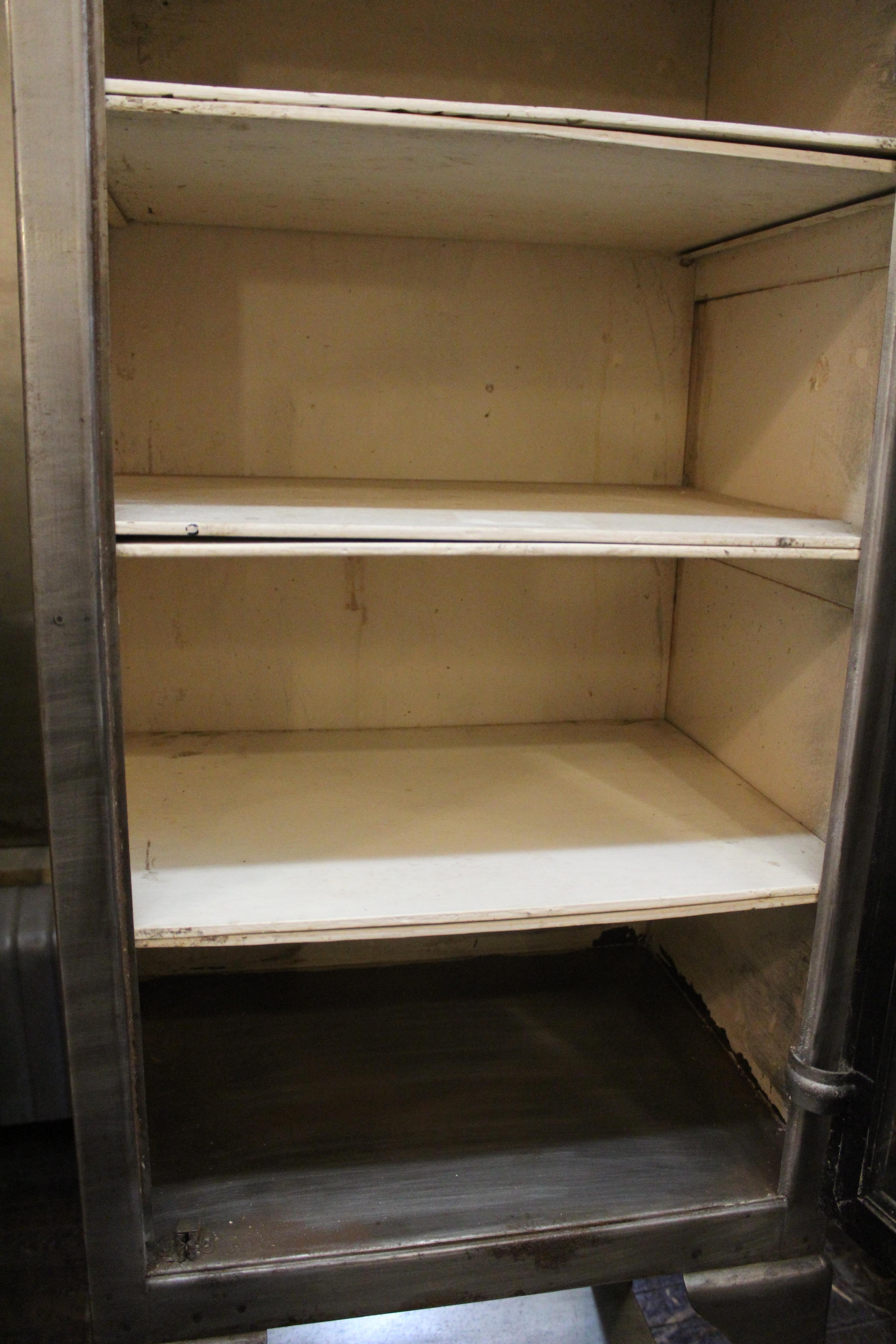 Industrial Cabinet with Shelves & Glass Door For Sale 8
