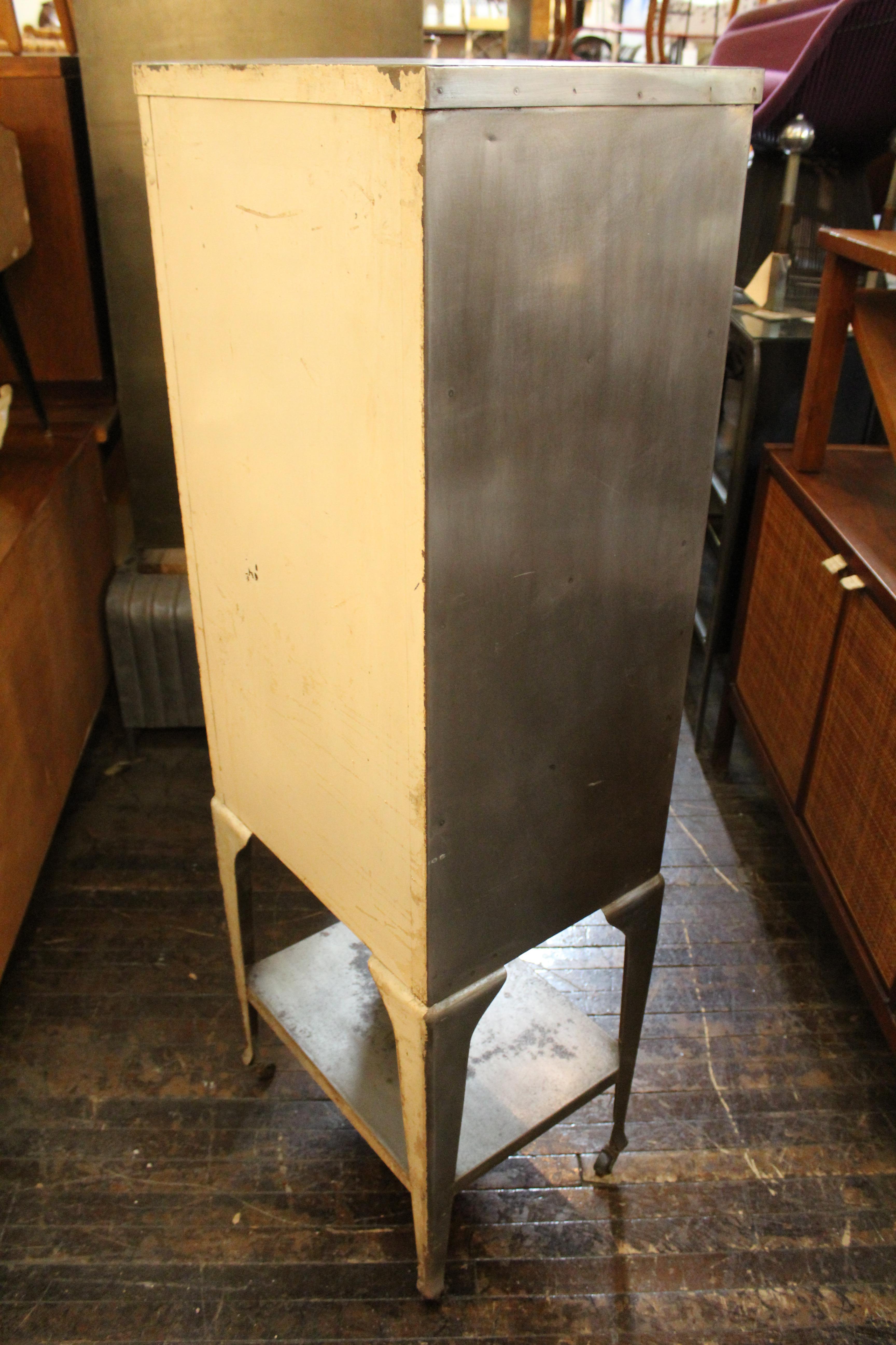 20th Century Industrial Cabinet with Shelves & Glass Door For Sale