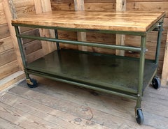 Industrial Cart Coffee Table, TV Stand or Mudroom Bench