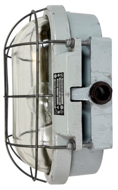 Industrial Cast Aluminium Wall Light with Clear Glass from Elektrosvit, 1970s