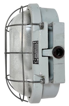 Industrial Cast Aluminium Wall Light with Frosted Glass from Elektrosvit, 1970s
