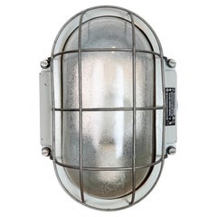 Industrial Cast Aluminium Wall Light with Frosted Glass from Elektrosvit, 1970s