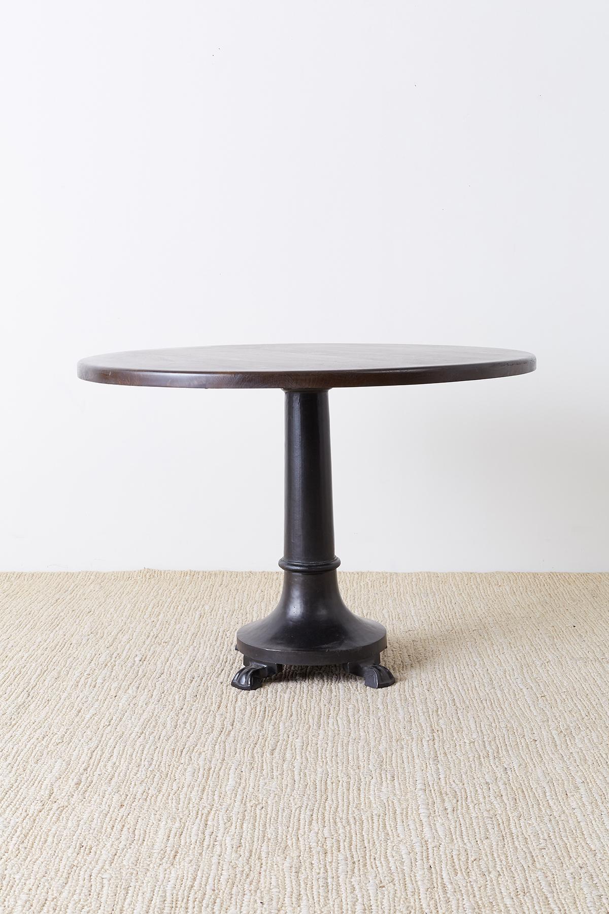 Industrial Cast Iron and Wood Bistro Pub Dining Table 8