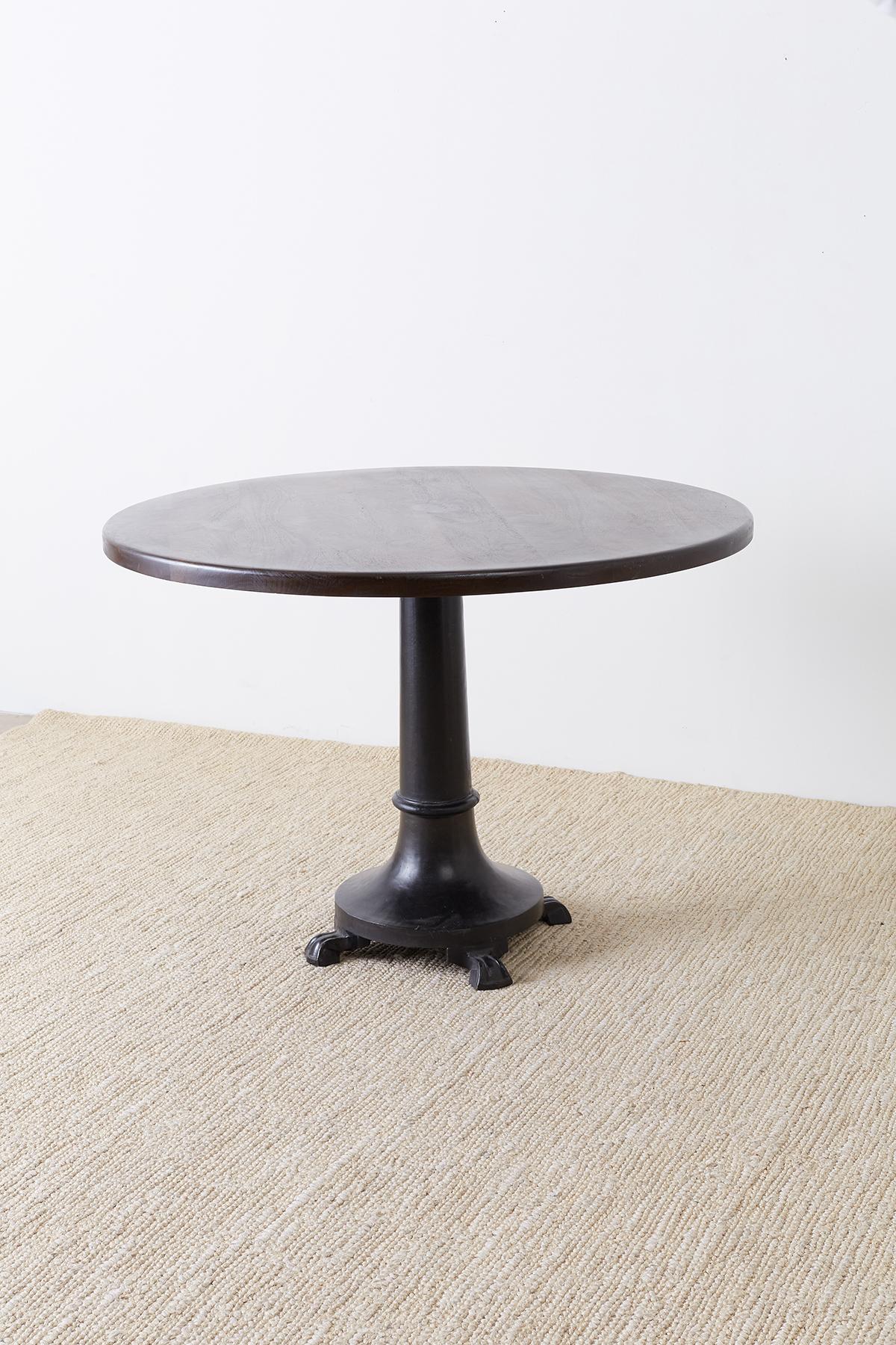 Industrial Cast Iron and Wood Bistro Pub Dining Table 10