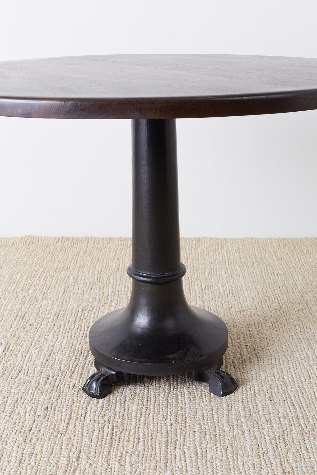 20th Century Industrial Cast Iron and Wood Bistro Pub Dining Table