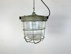 Industrial Cast Iron Cage Pendant Light, 1960s
