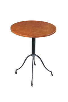 Industrial Cast Iron Round Cherry Side Accent Table Pedestal Plant Stand 29"