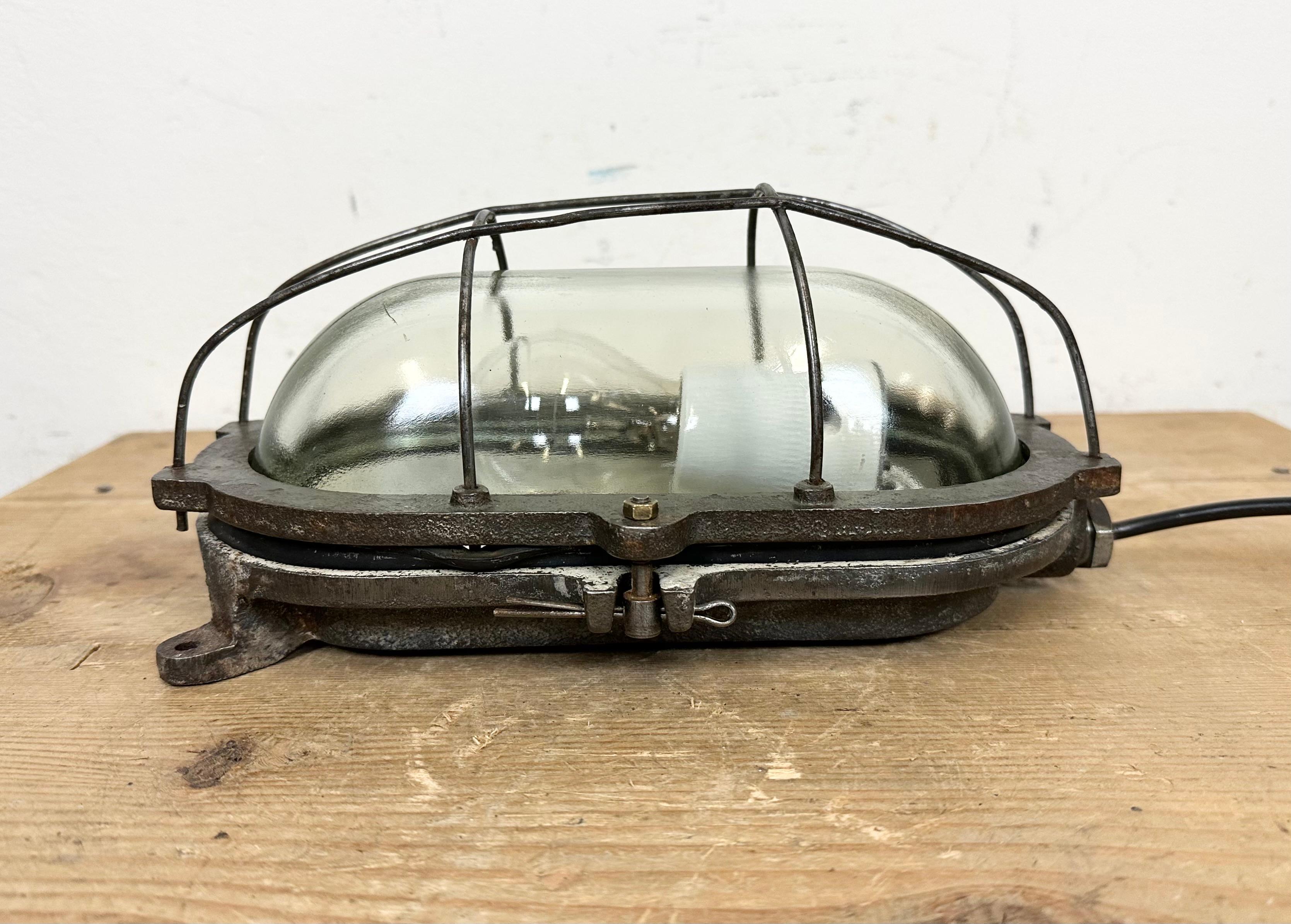 Polish Industrial Cast Iron Wall Light, 1960s For Sale