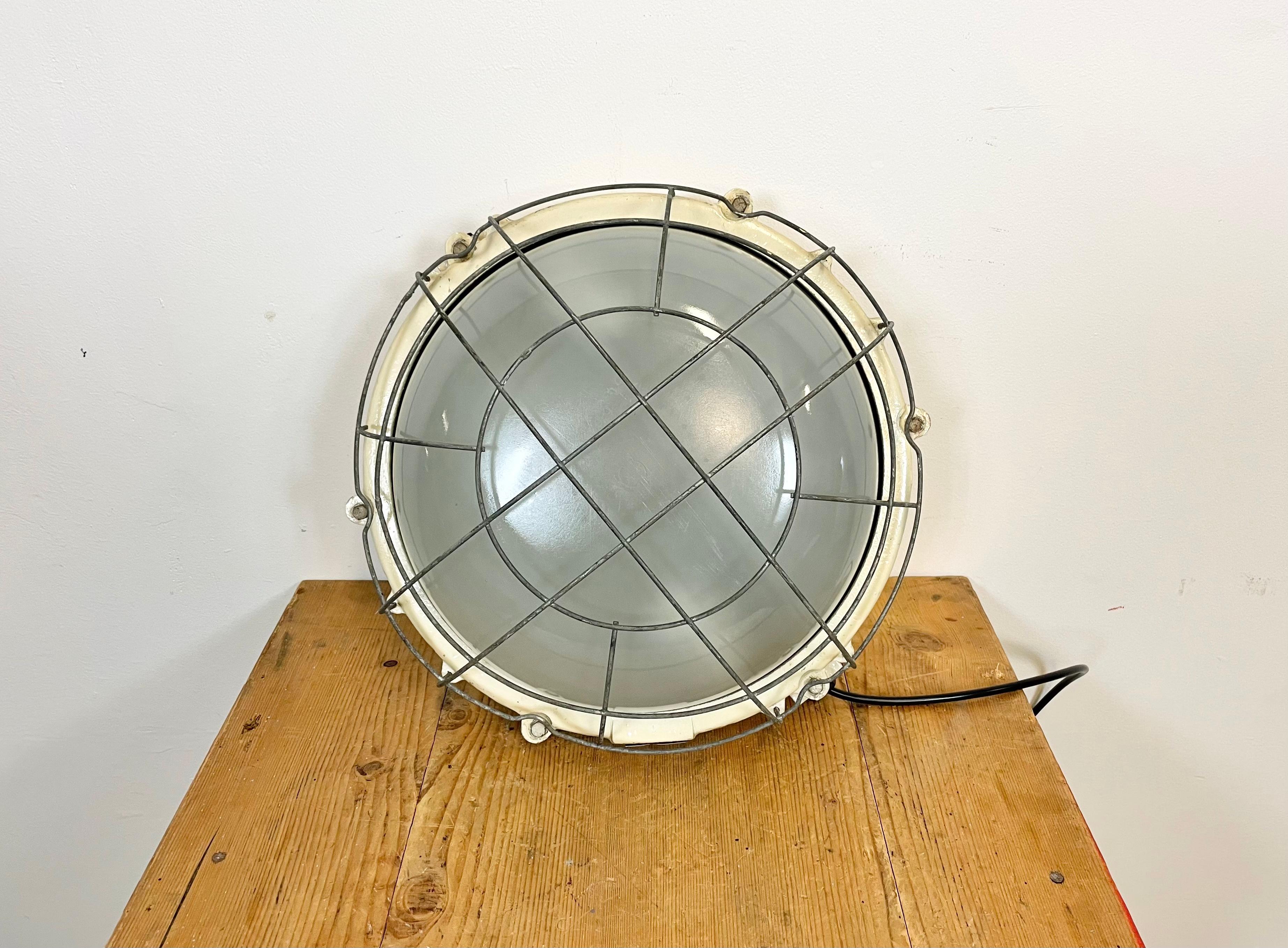 20th Century Industrial Cast Iron Wall or Ceiling Lamp, 1970s For Sale