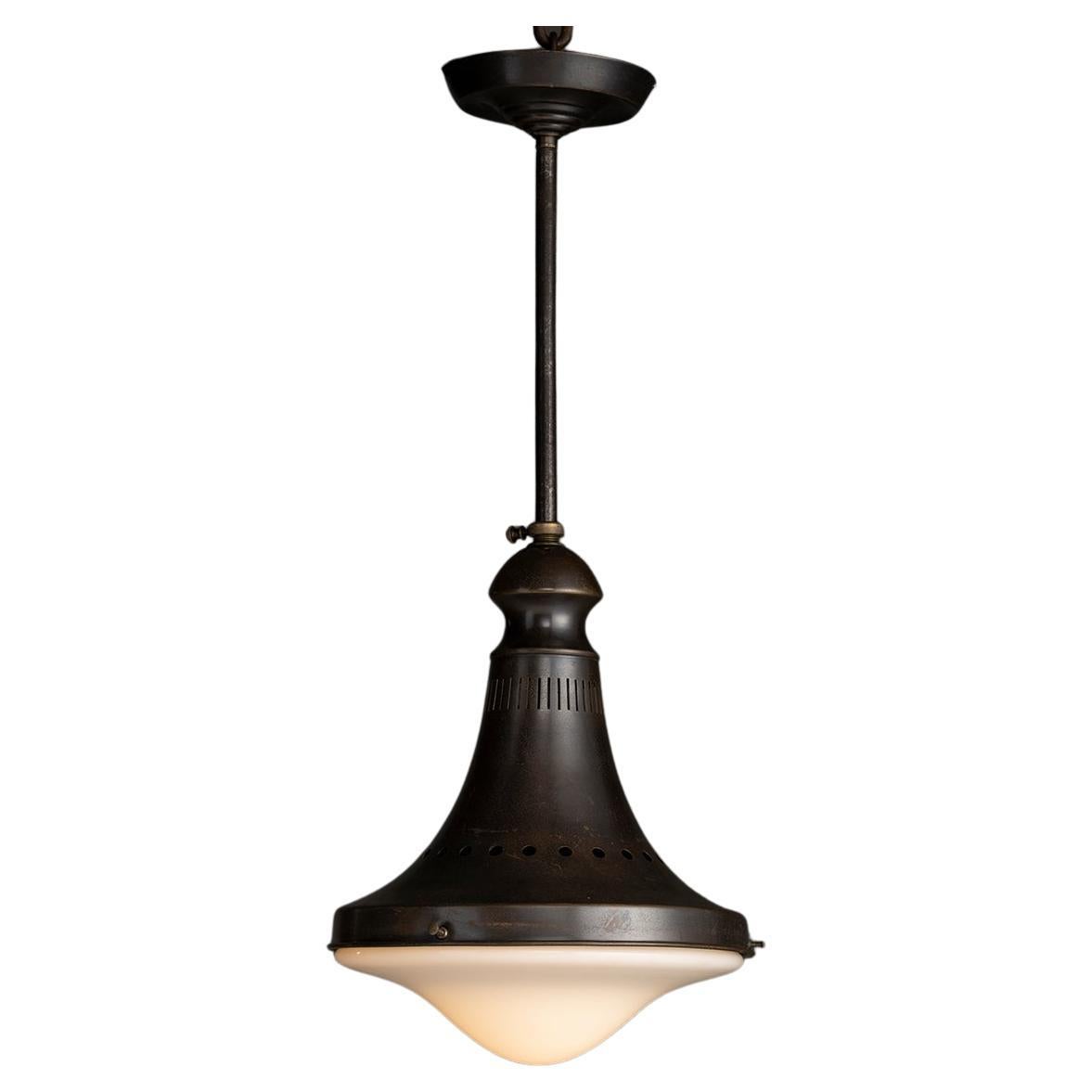 Lampada a sospensione industriale da soffitto di Philips, Paesi Bassi, 1930 circa in vendita