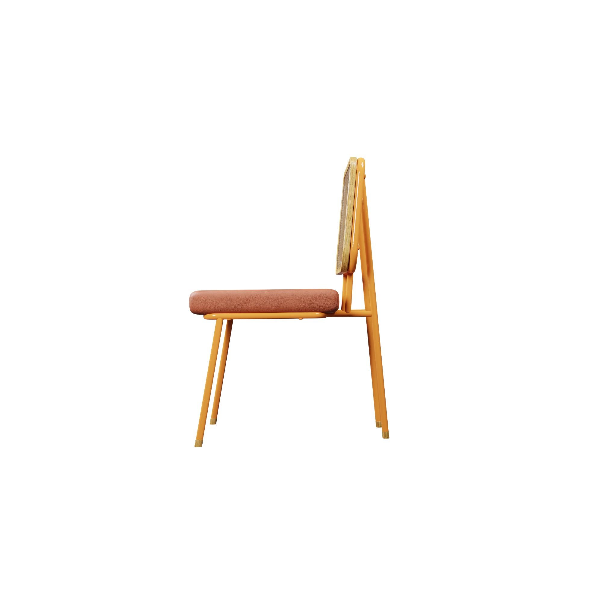 Industrial chair DUV Coral leather handcrafted by Murmurio In New Condition For Sale In Lordelo, PT
