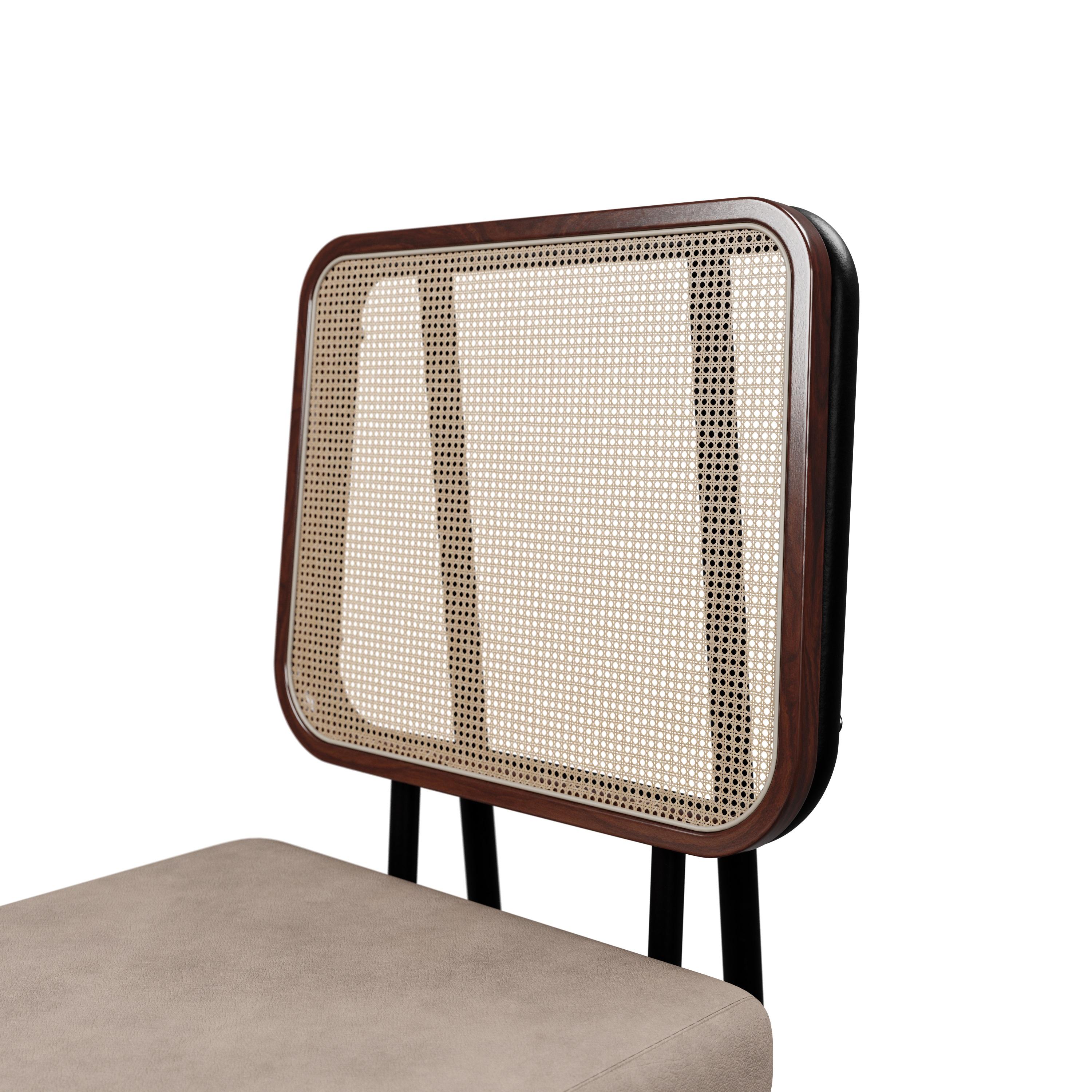 Contemporary Industrial chair DUV Cream leather handcrafted by Murmurio For Sale
