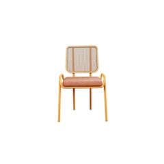 Industrieller Industriestuhl DUV mit halber Armlehne aus Korallenleder, handgefertigt von Murmurio