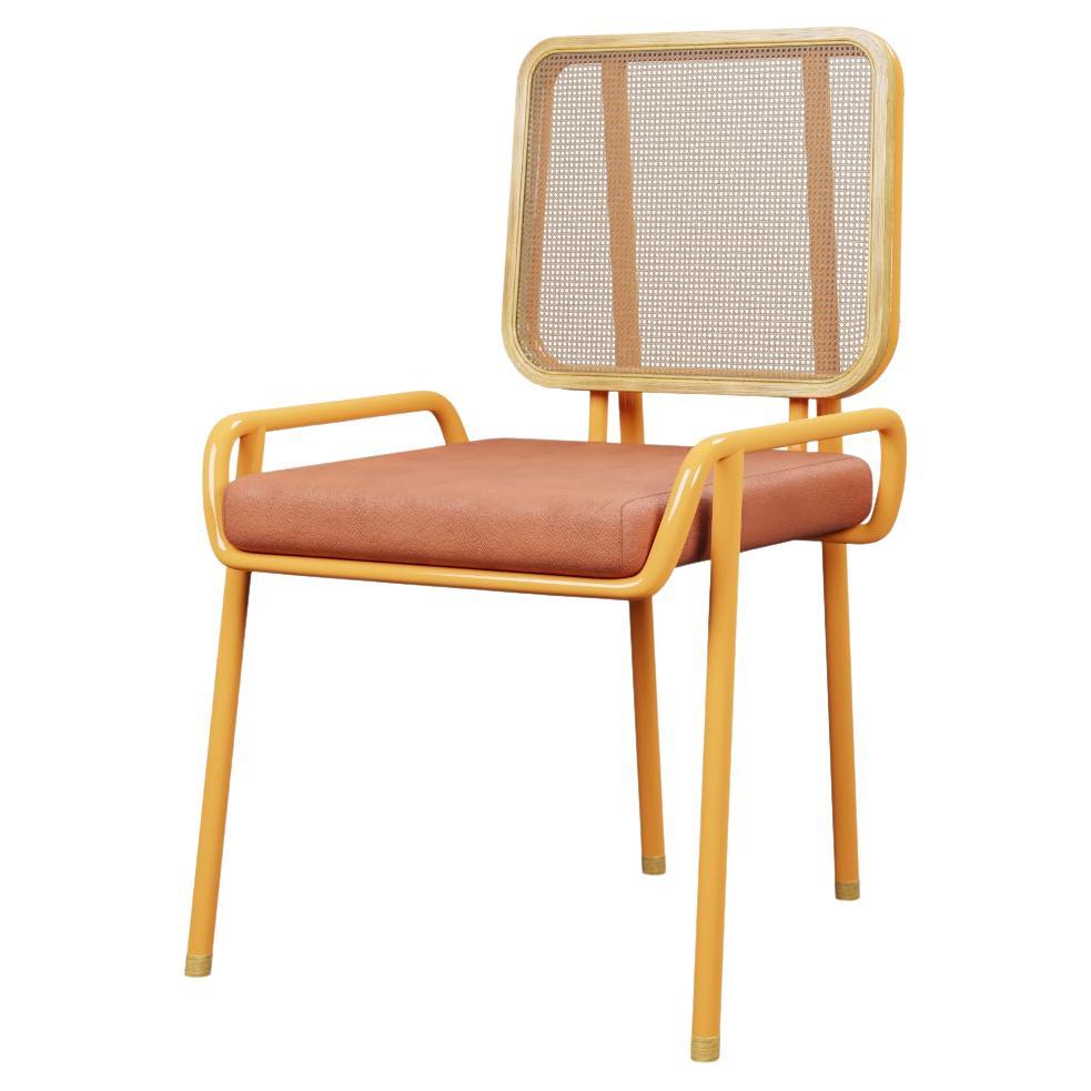 Industrial chair DUV half arm Coral leather handcrafted by Murmurio