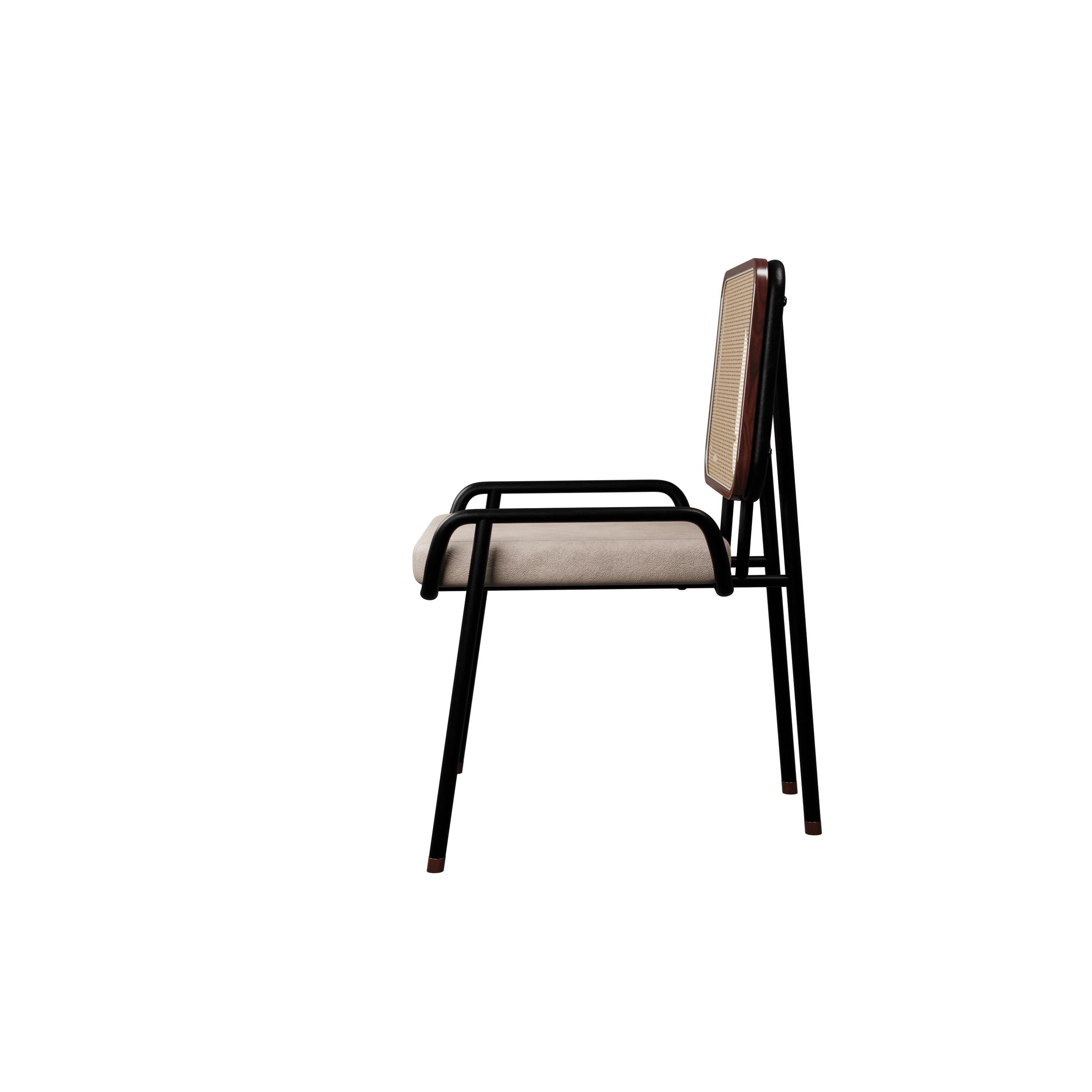 Portuguese Industrial chair DUV half arm Cream leather handcrafted by Murmurio For Sale
