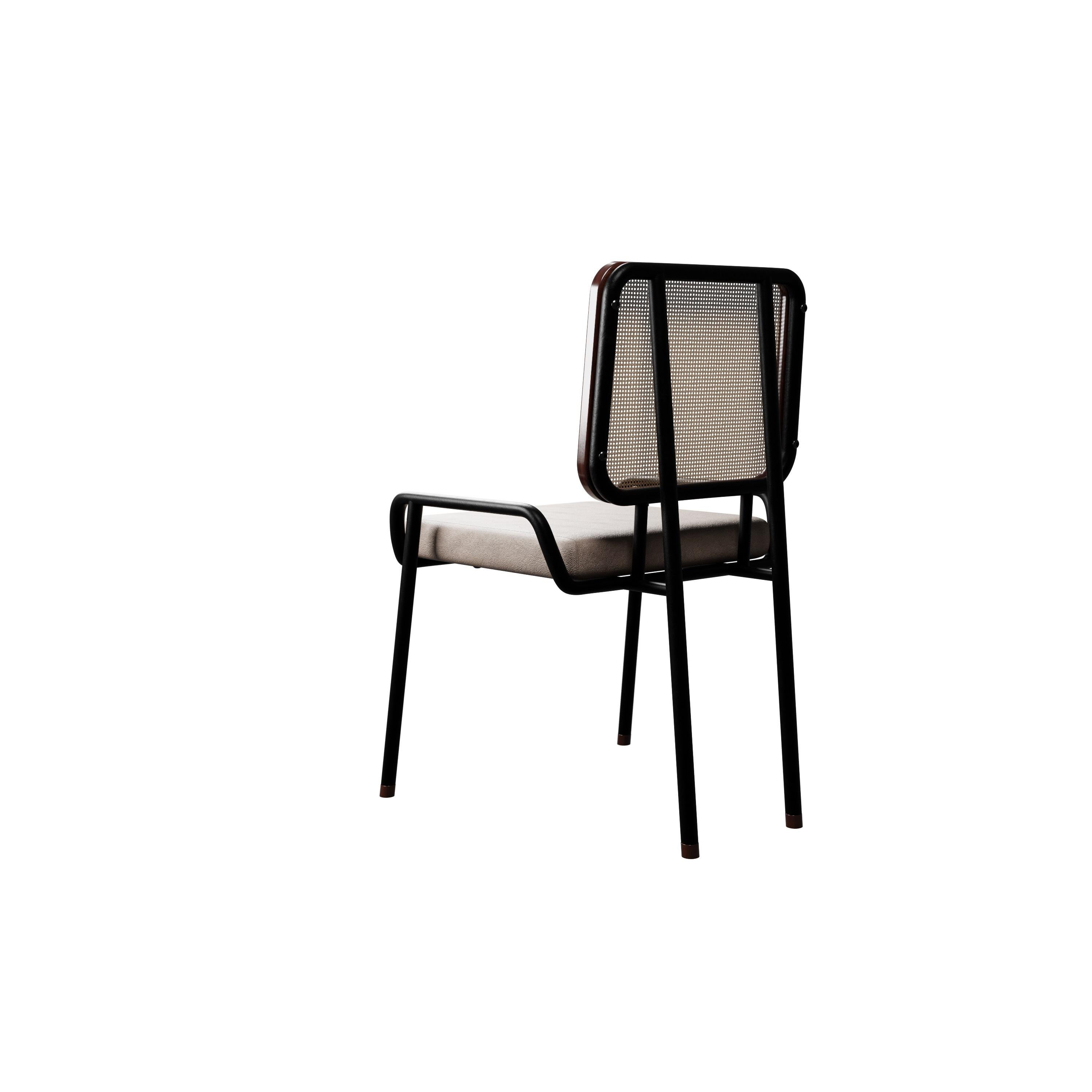 Industrial chair DUV half arm Cream leather handcrafted by Murmurio In New Condition For Sale In Lordelo, PT