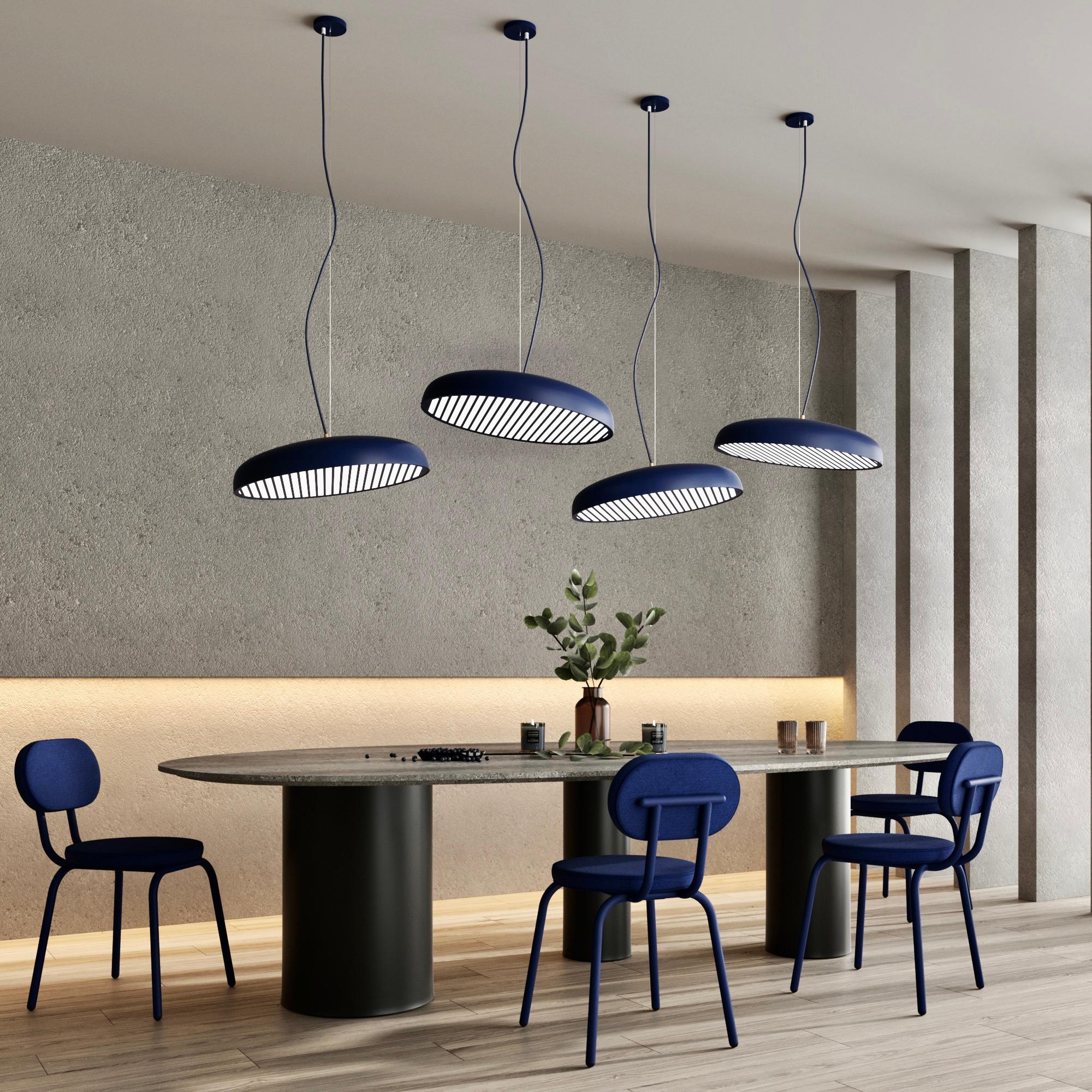 Minimalist Industrial Chandelier Light “Shaded”, Ukrainian Modern Ceiling Lamp For Sale