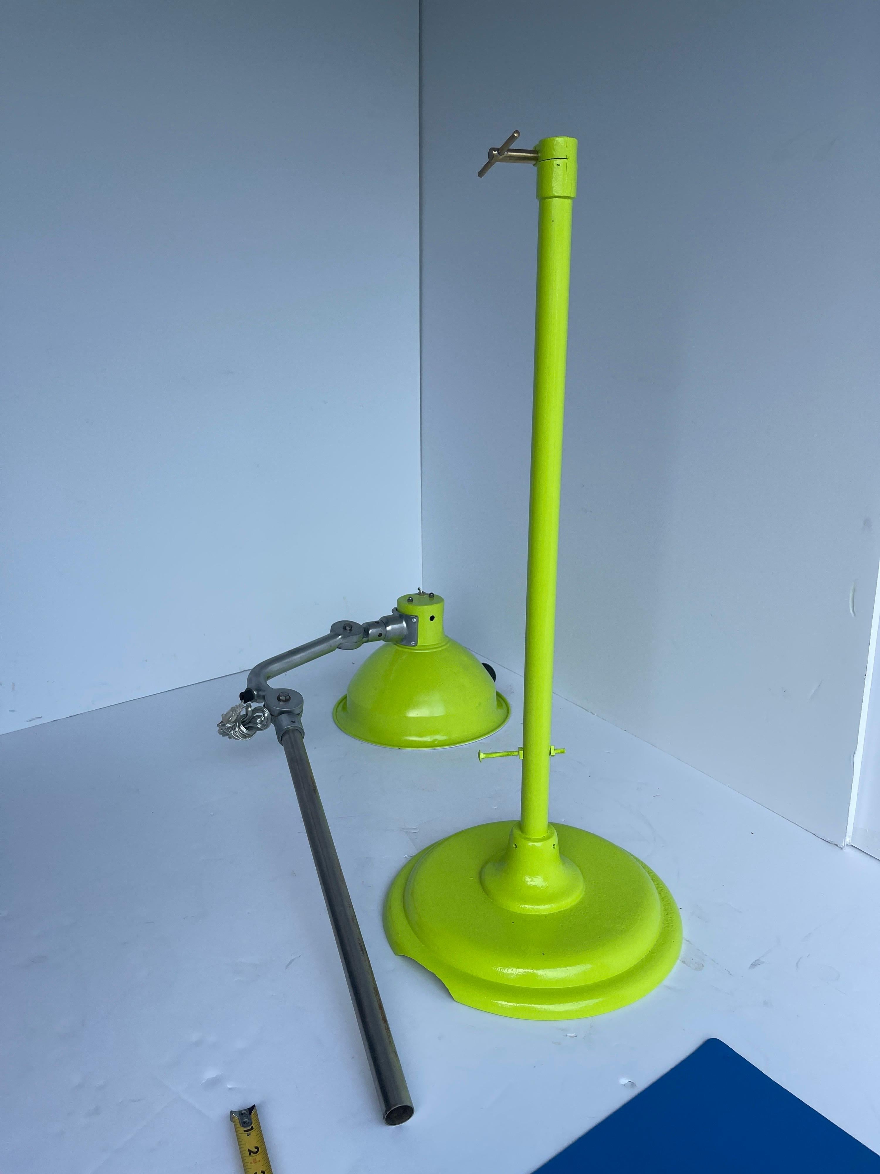 Industrial Chartreuse Powder Coated Iron Floor Lamp, M. Brandt and Son Co 8