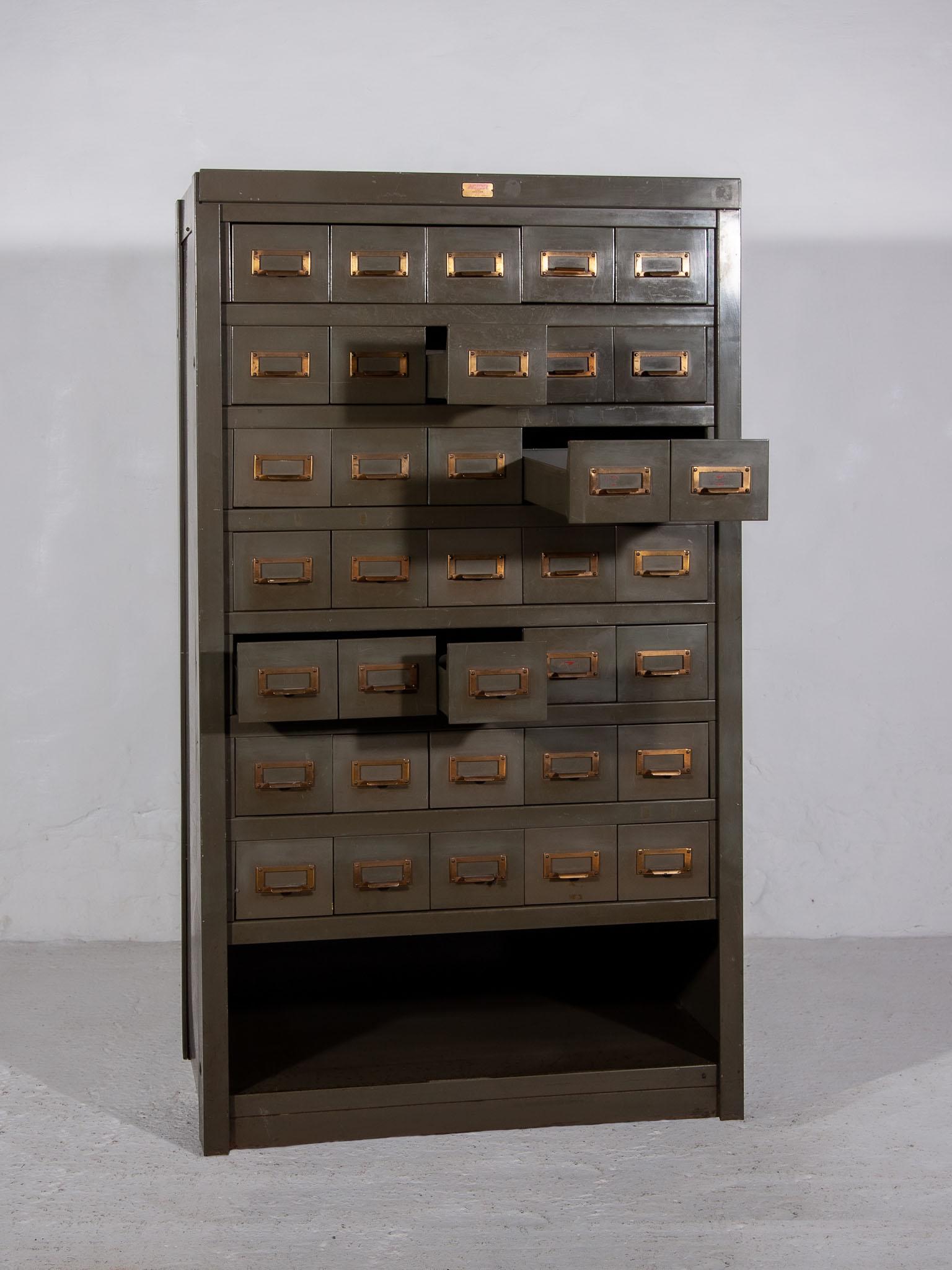 Belgian Industrial Chest of Drawers, 1940s by Acior Maison Desoer Liège, Belgium For Sale