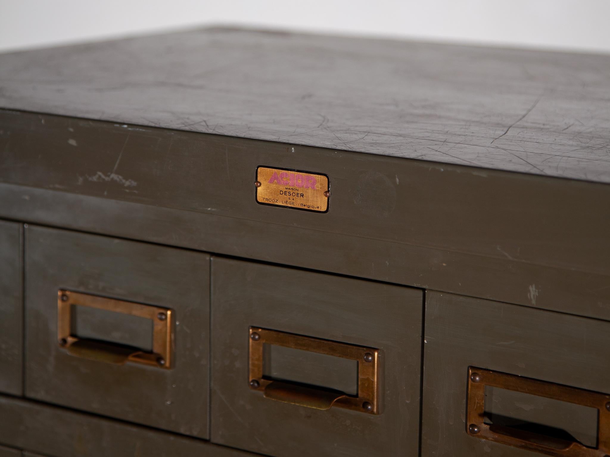 Industrial Chest of Drawers, 1940s by Acior Maison Desoer Liège, Belgium For Sale 3