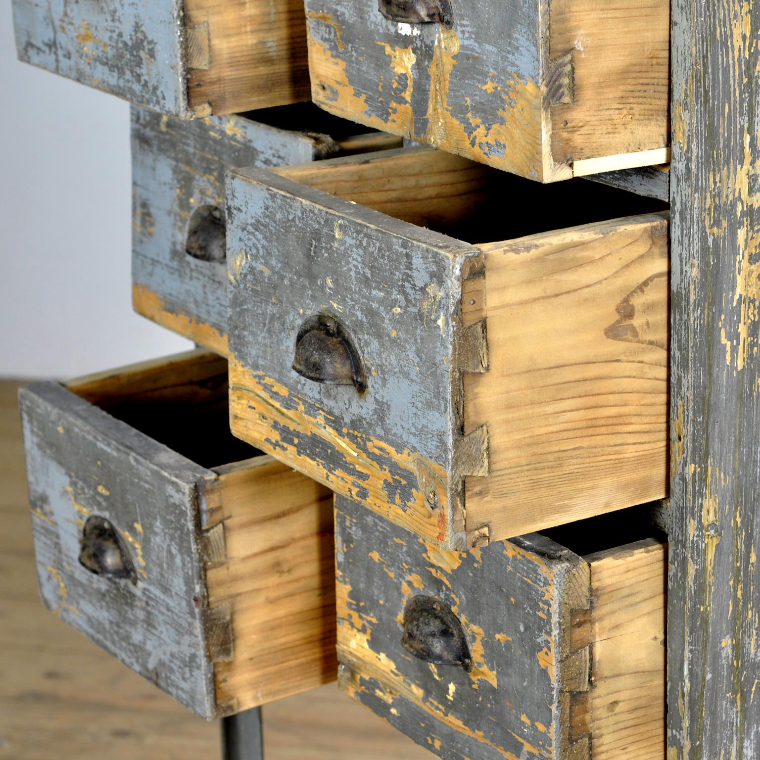 Iron Industrial chest of drawers, 1950's For Sale